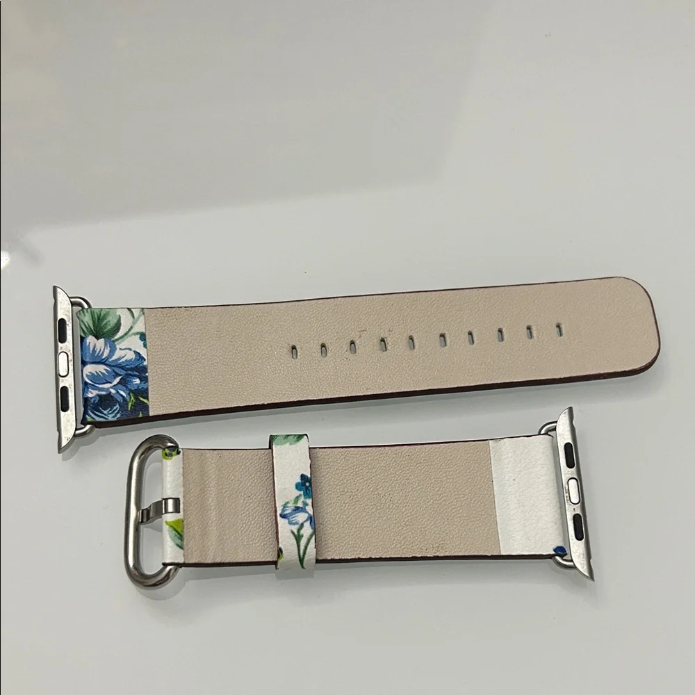 Apple Watch Floral White and Blue Watch Band, size 42mm